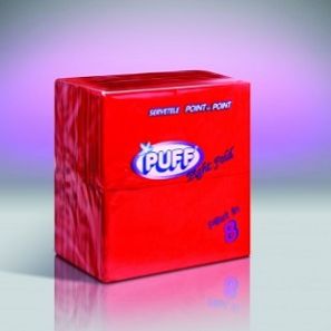 МОНТЕ - 70 бр. Салф. Puff, червени, 38x38 см.(70бр./п.-8п./к)